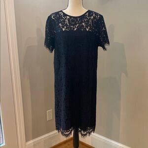 NWT GAP lace overlay black shift dress size 10 Tall dark academia goth